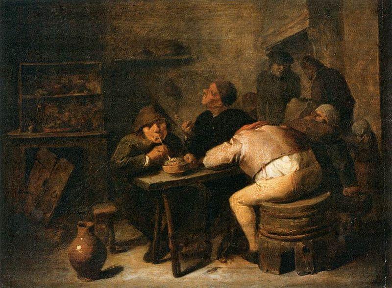 BROUWER, Adriaen Interior of a Smoking Room China oil painting art